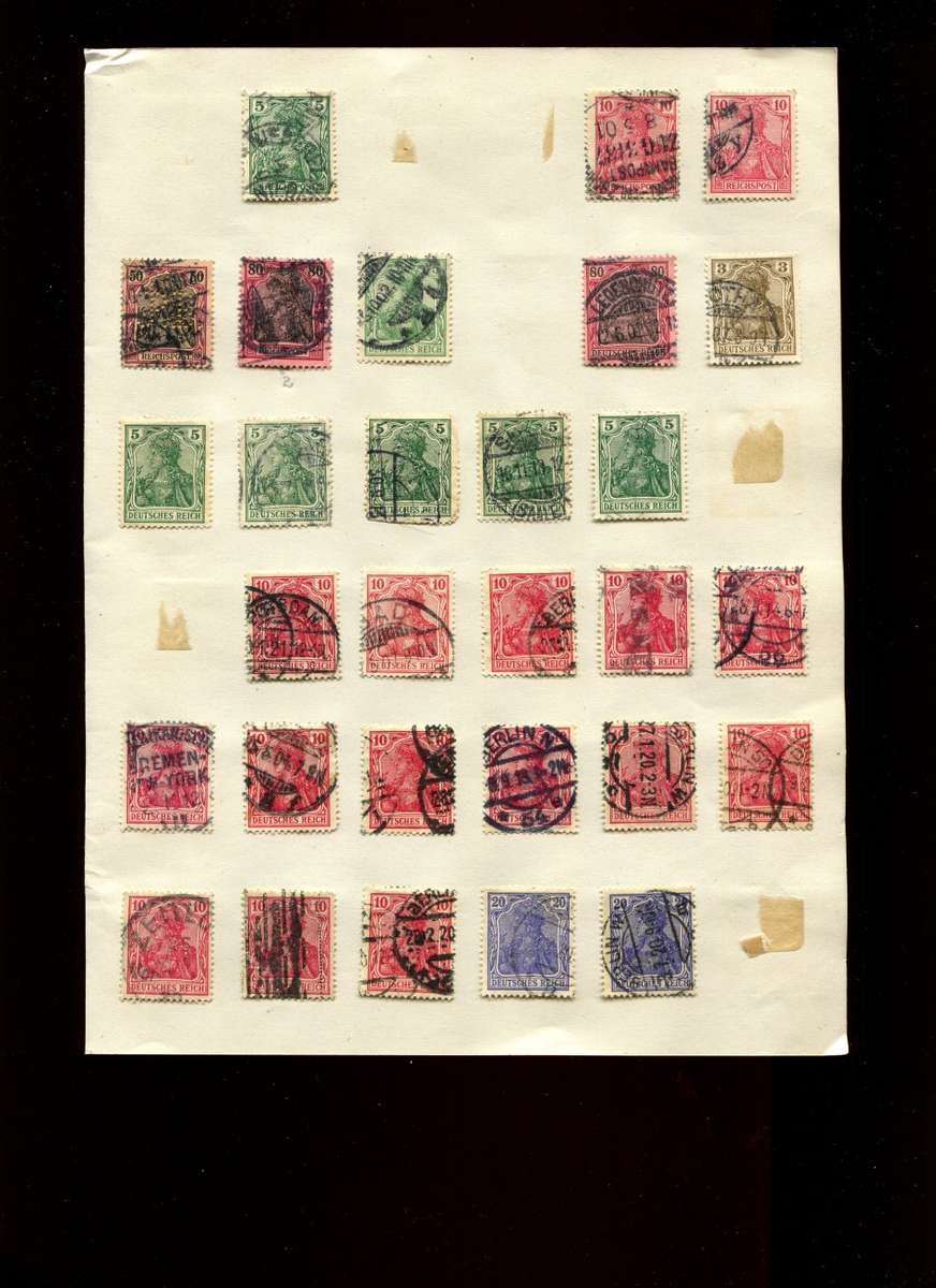 Germany - 29 Stamps Mounted On Old Album Page