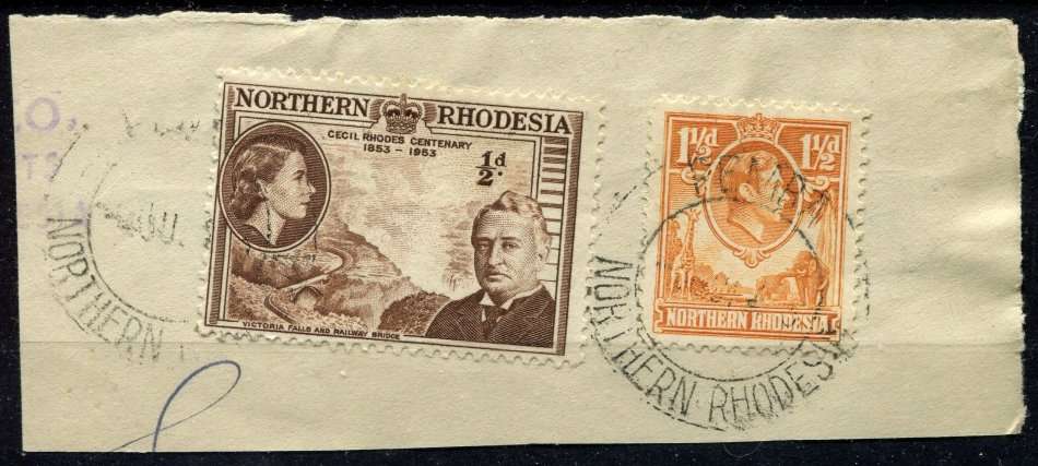 Northern Rhodesia - 1938/1963 - Used on Piece