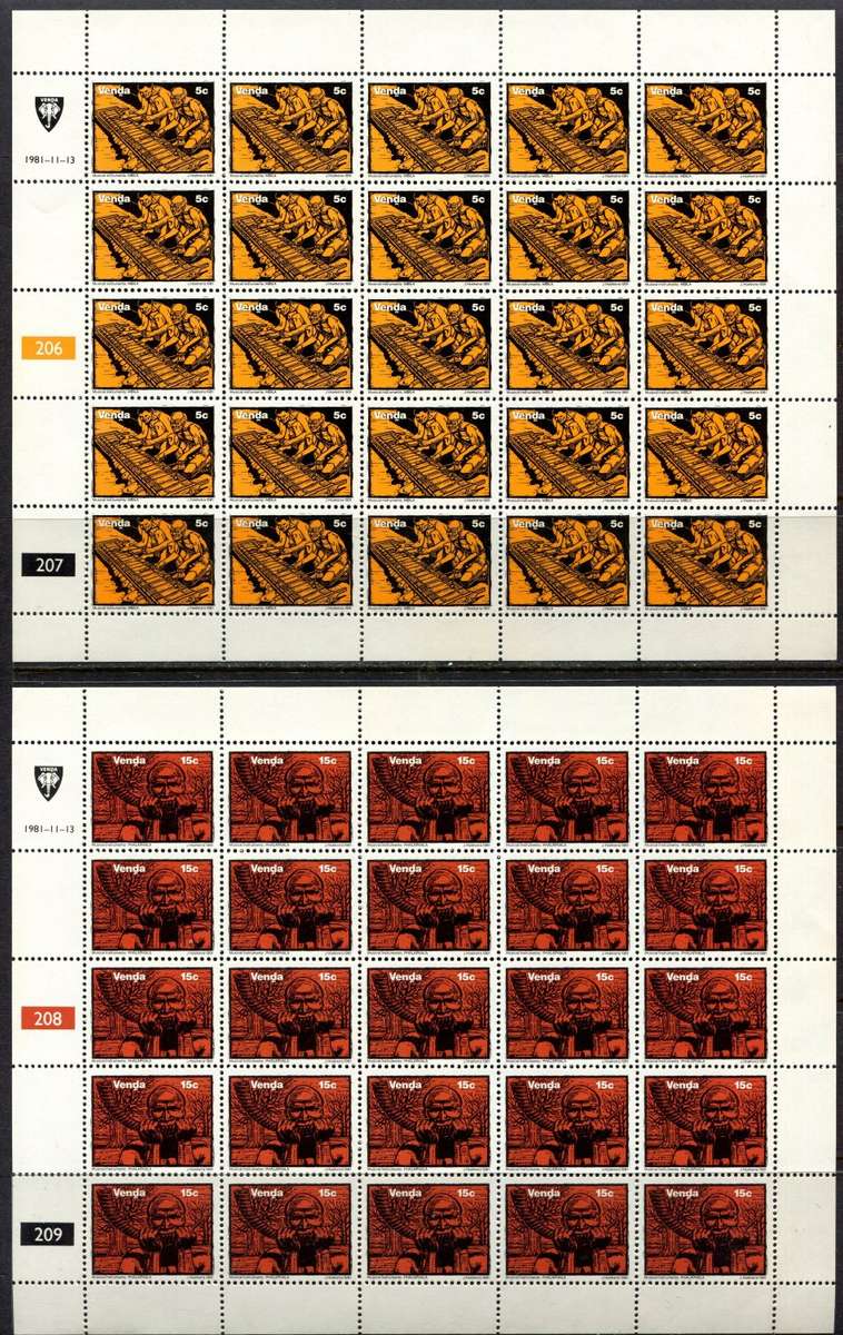 Venda - Set of 4 Complete Sheets of 25 - 1981 - MNH