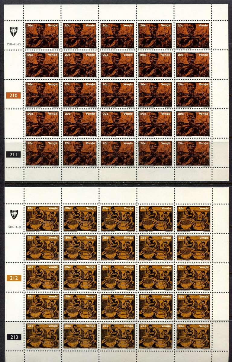 Venda - Set of 4 Complete Sheets of 25 - 1981 - MNH