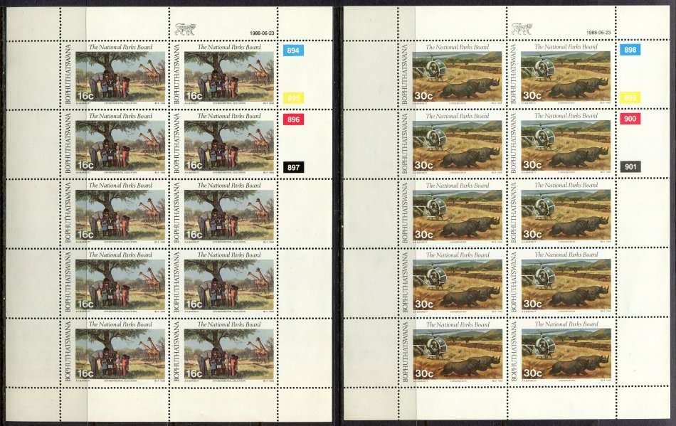 Bophuthatswana - Set of 4 Complete Sheets of 10 - 1988 - MNH