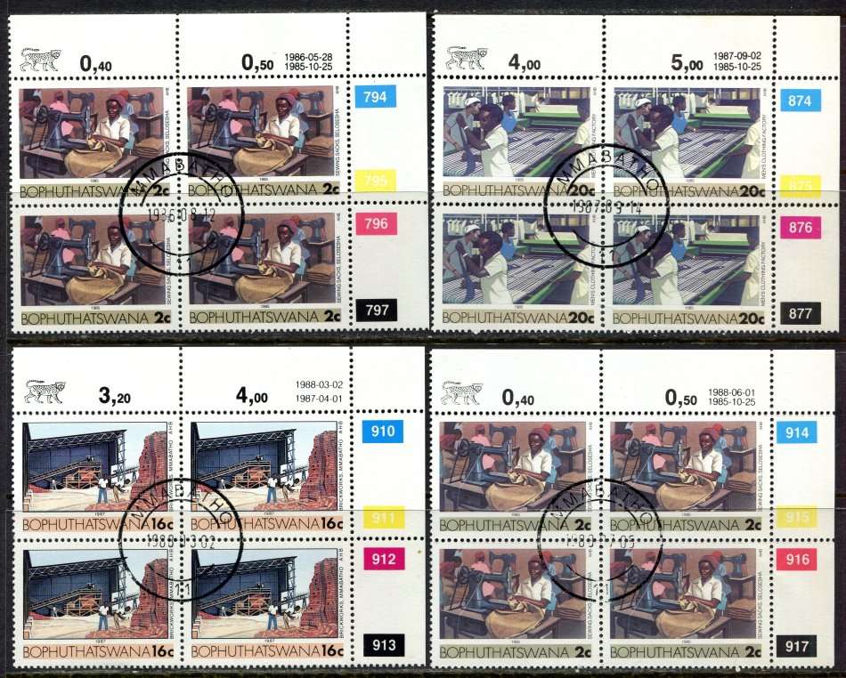 Bophuthatswana - 26 Control Blocks of 4 Reprints - 1985-94 - CTO
