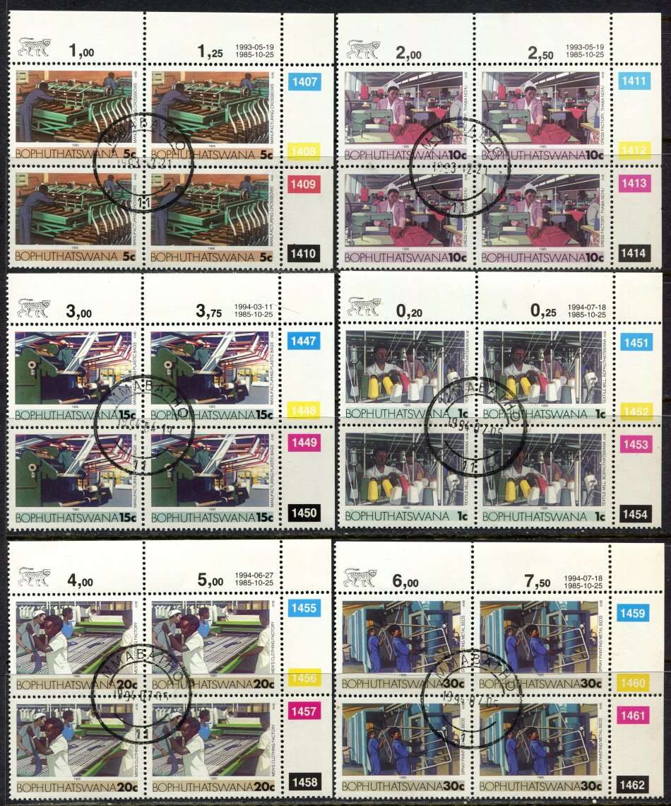 Bophuthatswana - 26 Control Blocks of 4 Reprints - 1985-94 - CTO
