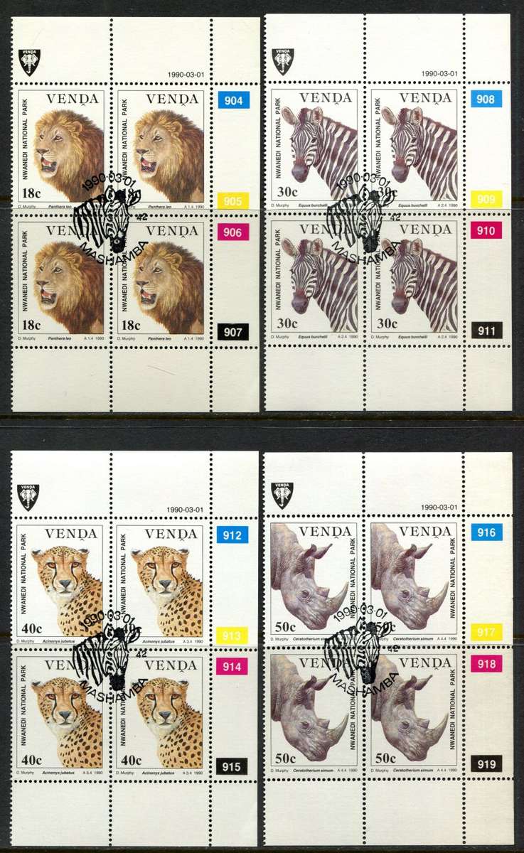 Venda -  Set 4 Control Blocks of 4 - 1990 - CTO