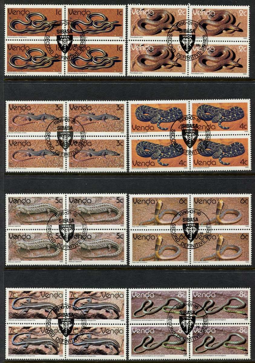 Venda -  Set 17 Blocks of 4 With Complete Cancel - 1986 - CTO