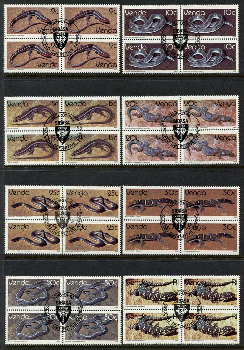 Venda -  Set 17 Blocks of 4 With Complete Cancel - 1986 - CTO