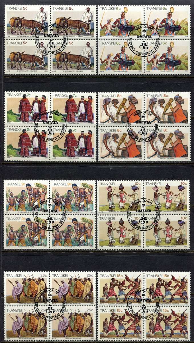 Transkei - Set of 17 Blocks of 4 With Complete Cancellation - 1984 - CTO