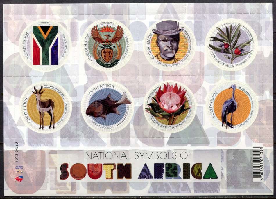 RSA - 1 Full Sheet of 8 - 2012 - MNH