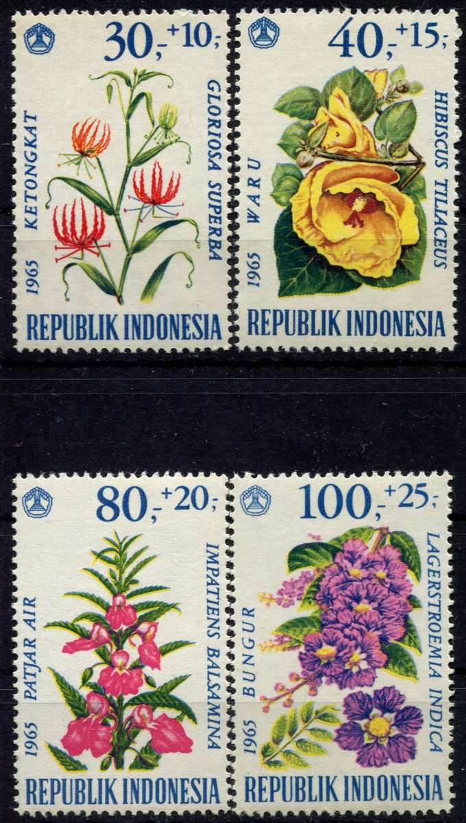 Indonesia - Flowers - 1965 - MNH