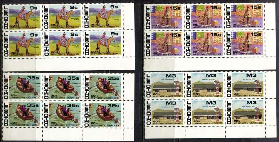 Lesotho - Set of 4 Corner Blocks of 6 - 1986 - MNH
