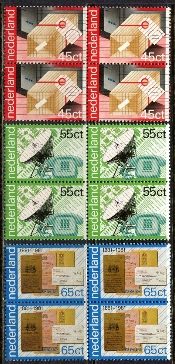 Netherlands - 3 Blocks of 4 - 1981 - MNH - Some Light Toning