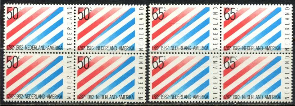 Netherlands - 2 Blocks of 4 - 1982 - MNH - Some Light Toning