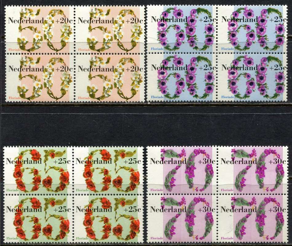 Netherlands - 4 Blocks of 4 - 1982 - MNH - Some Light Toning