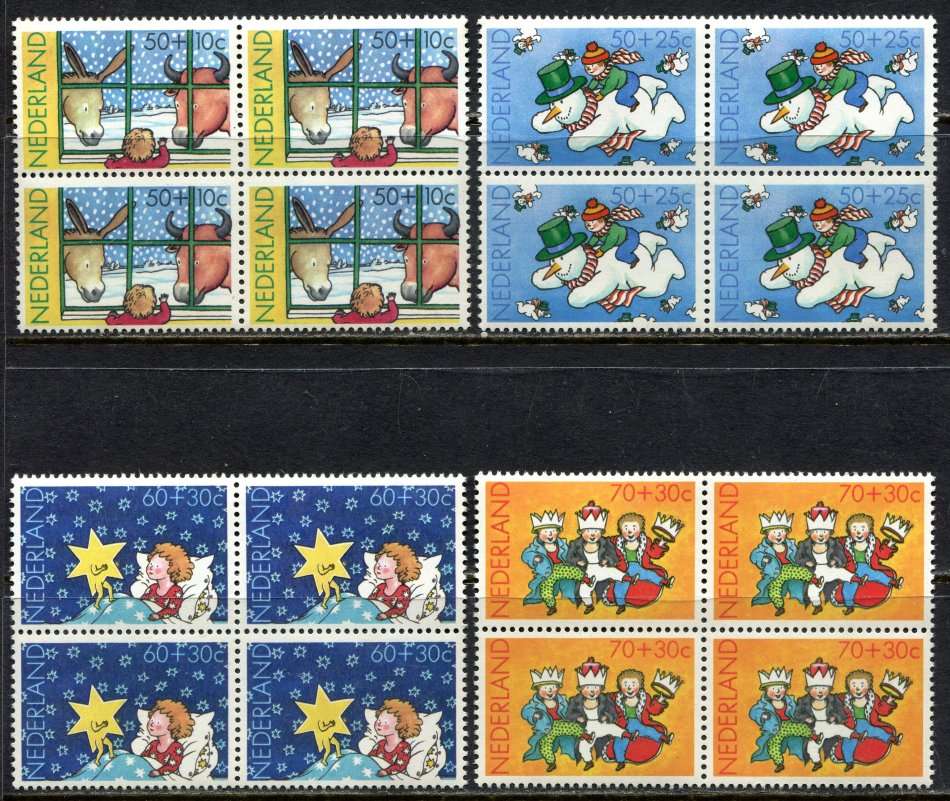 Netherlands - 4 Blocks of 4 - 1983 - MNH - Some Light Toning