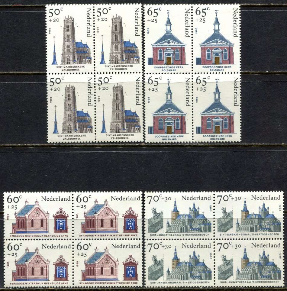 Netherlands - 4 Blocks of 4 - 1985 - MNH - Some Light Toning