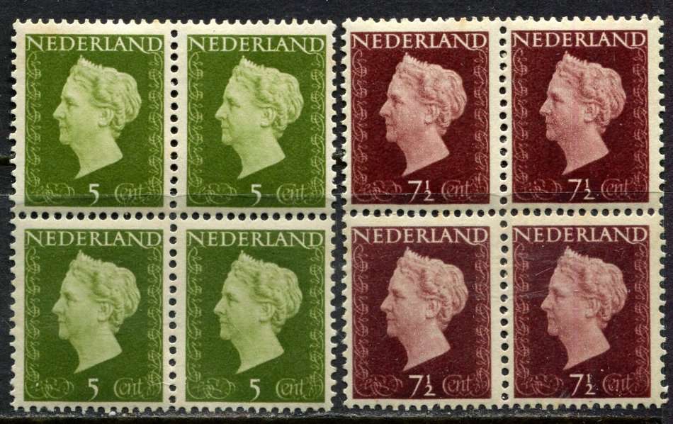 Netherlands - 2 Blocks of 4 - 1947 - MNH - Some Light Toning