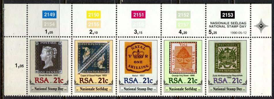 RSA - Control Strip of 5 - 1990 - MNH