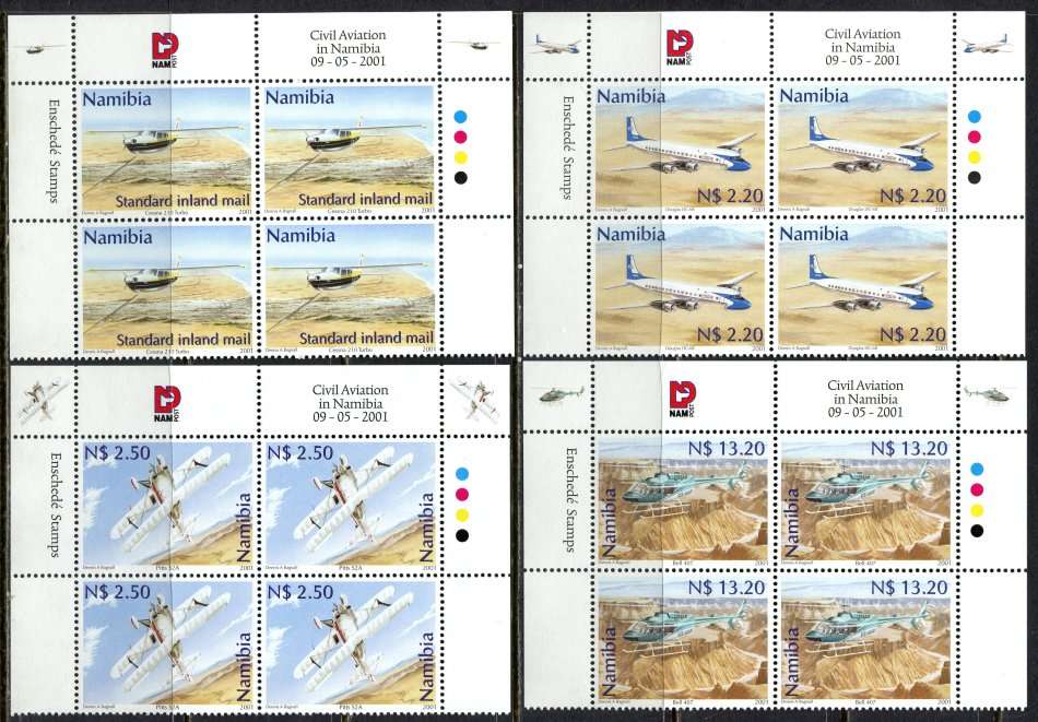Namibia - Set of 4 Control Blocks of 4 - 2001 - MNH