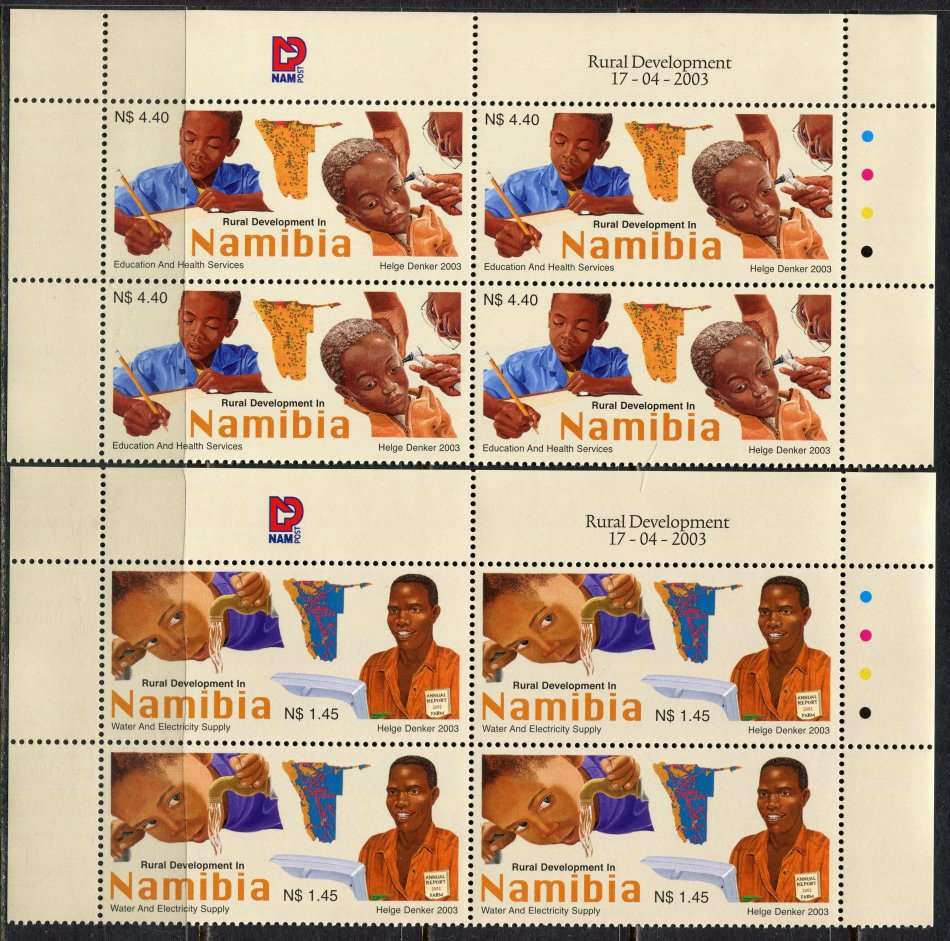 Namibia - Set of 4 Control Blocks of 4 - 2003 - MNH