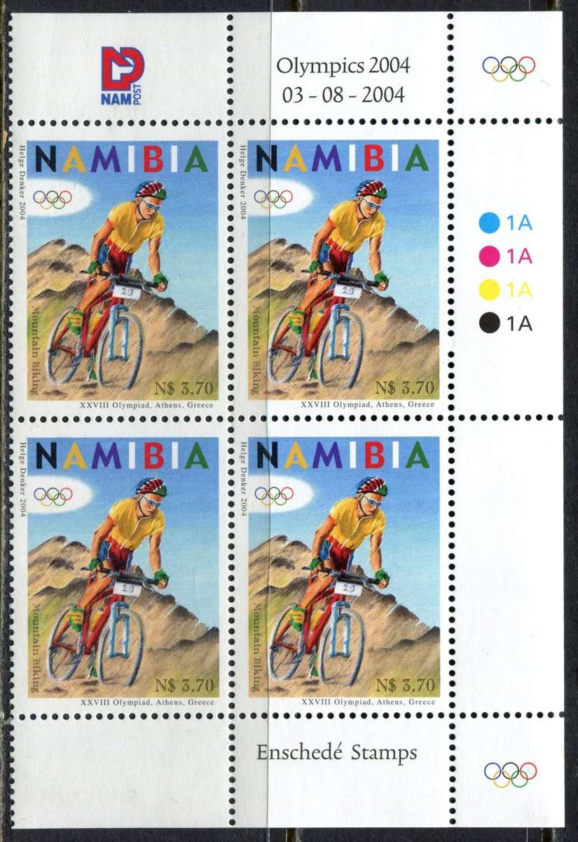 Namibia - 1 Control Block of 4 - Corrected Date - 2004 - MNH