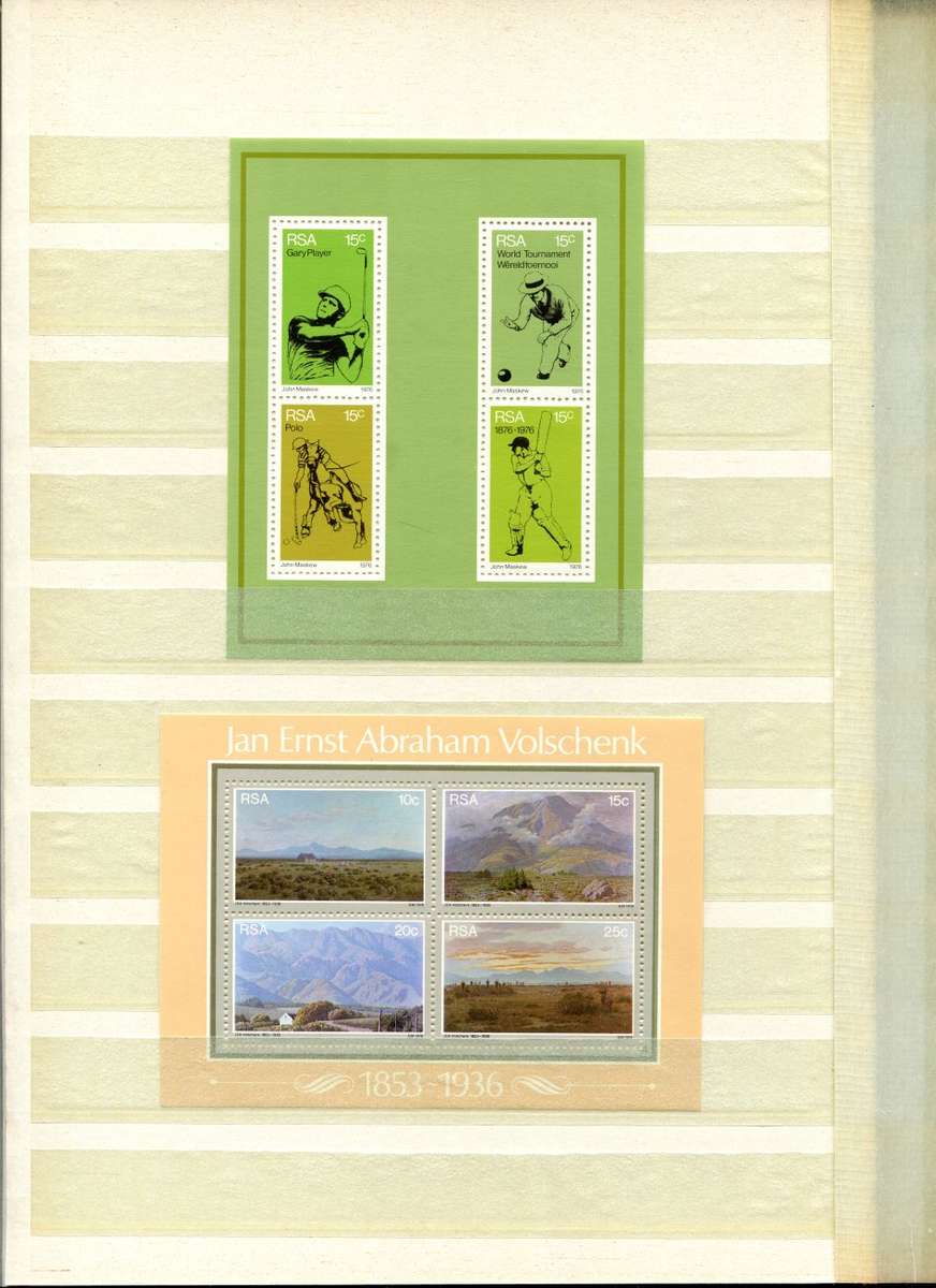 RSA - 16 Page Stock Book(Included) with 59 Miniature Sheets From No. 1 (1975) To Whales of 1998- MNH