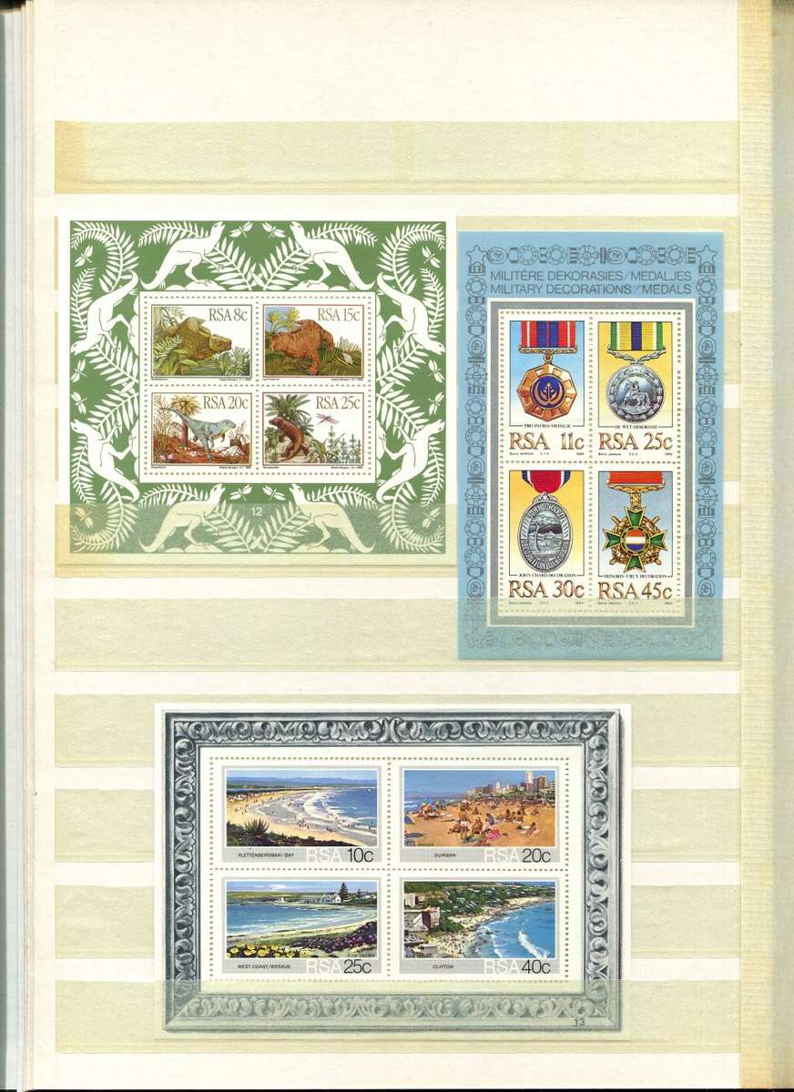 RSA - 16 Page Stock Book(Included) with 59 Miniature Sheets From No. 1 (1975) To Whales of 1998- MNH