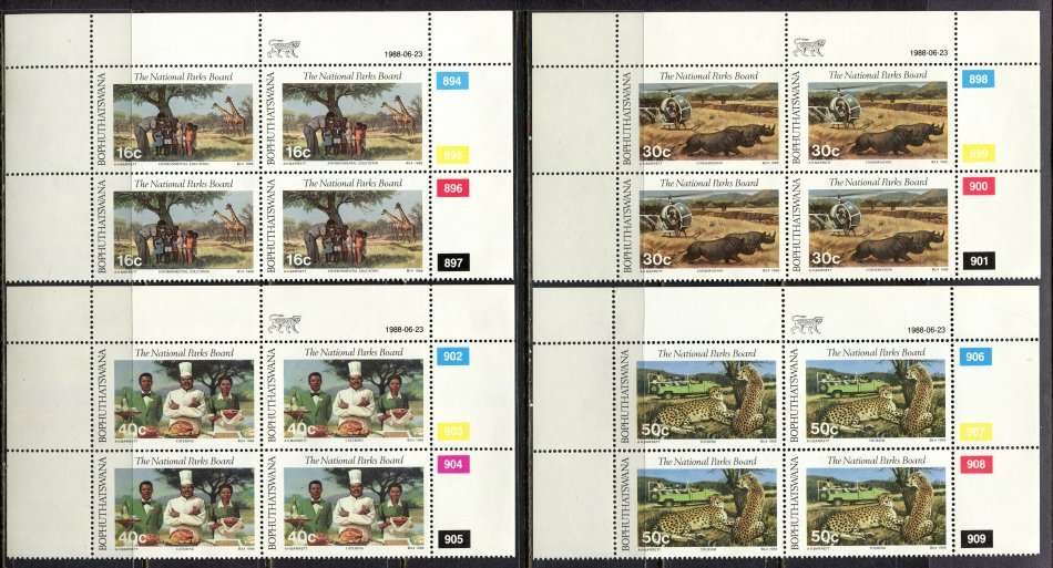 Bophuthatswana - Set of 4  Control Blocks 4 - 1988 - MNH