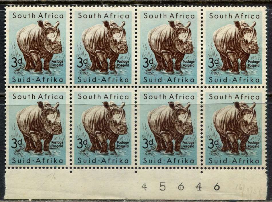 Union of SA  - Sheet Number Block of 8 - MNH