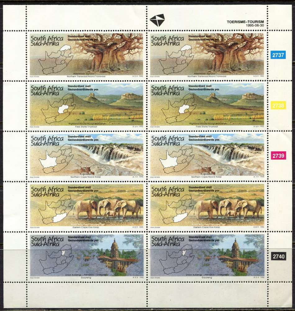 RSA -  Full Sheet of 10  - 1995 - MNH