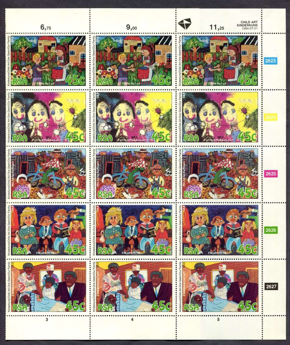 RSA - Full Sheet of 25  - 1994 - MNH - Folded