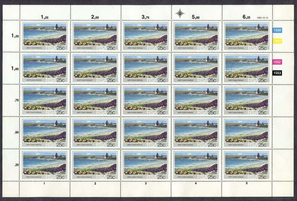 RSA - Set of 4 Full Sheets of 25  - 1983 - MNH