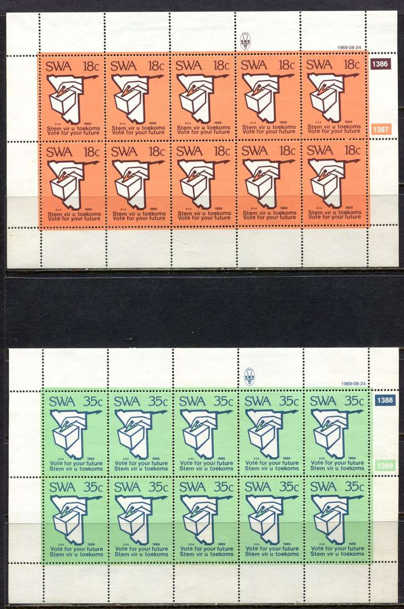 SWA - Set of 4 Full Sheets of 10  - 1989  - MNH