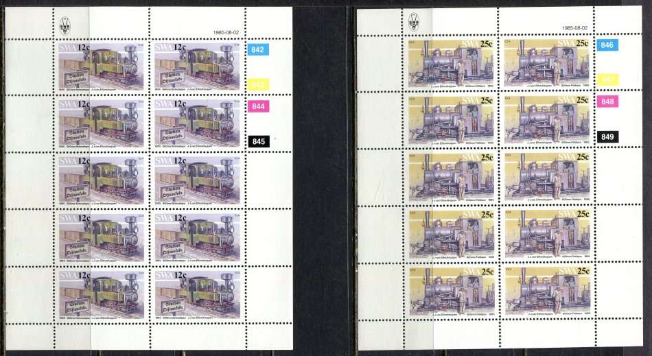 SWA - Set of 4 Full Sheets of 10  - 1985  - MNH