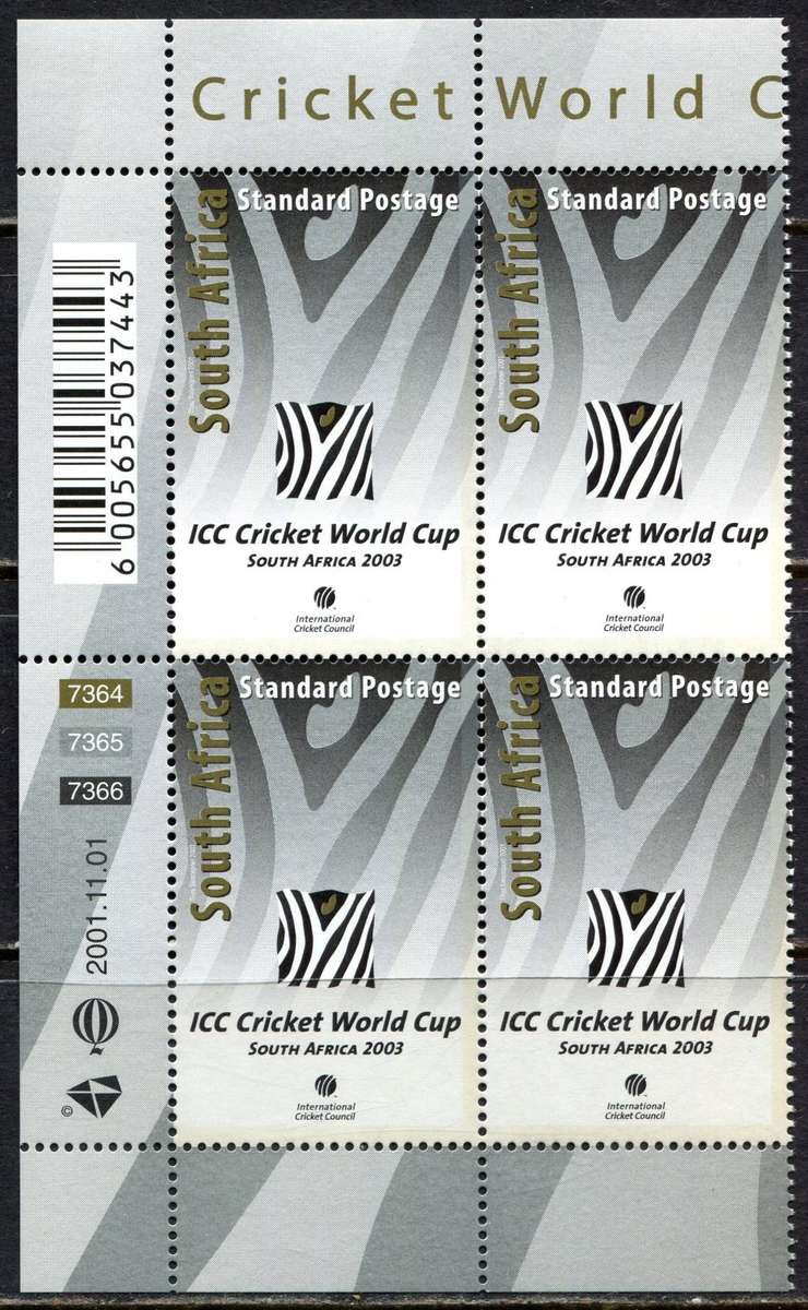RSA  -  Control Block of 4  - 2001  - MNH