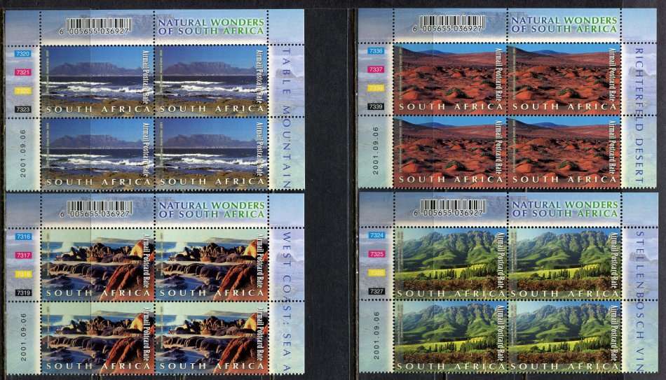 RSA  - Set of 10  Control Blocks of 4 - 2001  - MNH