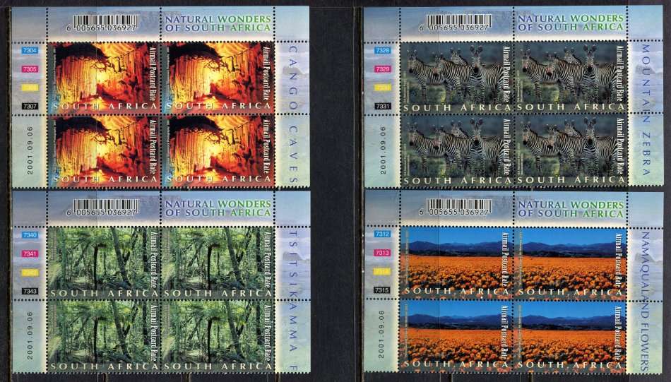 RSA  - Set of 10  Control Blocks of 4 - 2001  - MNH