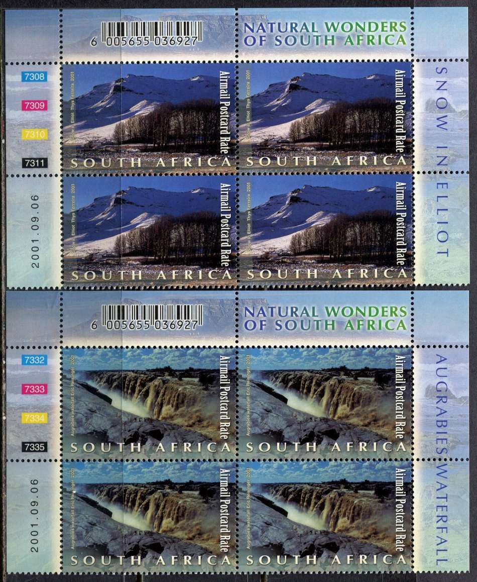 RSA  - Set of 10  Control Blocks of 4 - 2001  - MNH