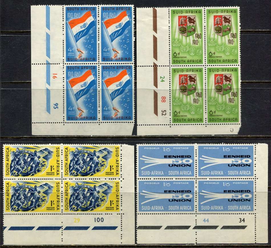 Union of SA - Set of 4 Control Blocks of 4 - 1960 - MM
