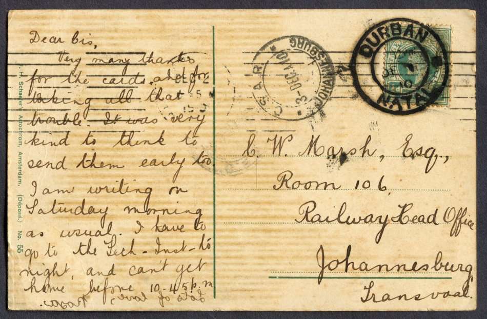Natal - Post Card with C.S.A.R.  Cancel