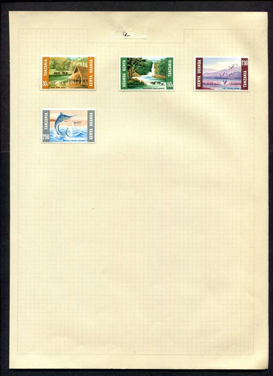 KUT - 4 Stamps Mounted On Old Album Page