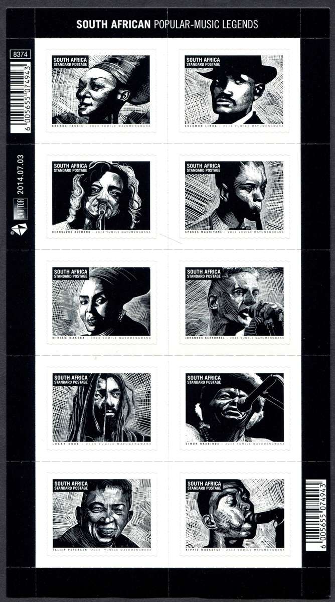 RSA - Full Sheet of 10 - 2014 - MNH