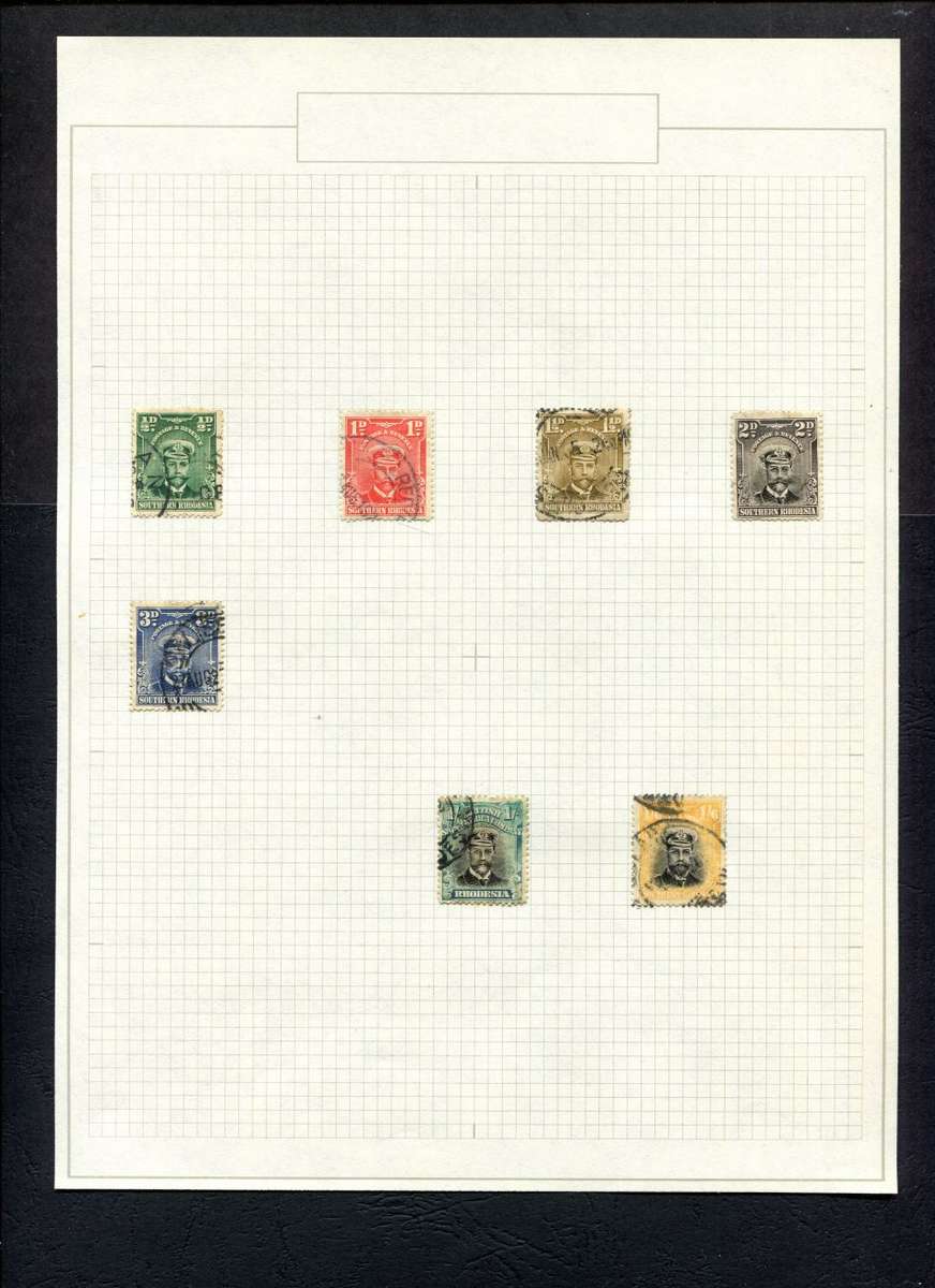 Southern Rhodesia/BSAC - 17 Stamps Mounted On Old Album Page