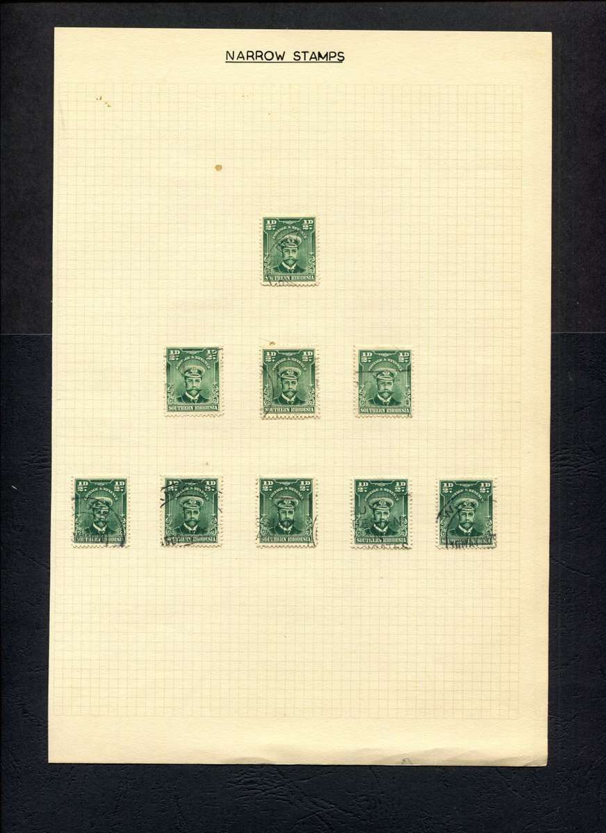 Southern Rhodesia  - 9 Stamps Mounted On Old Album Page