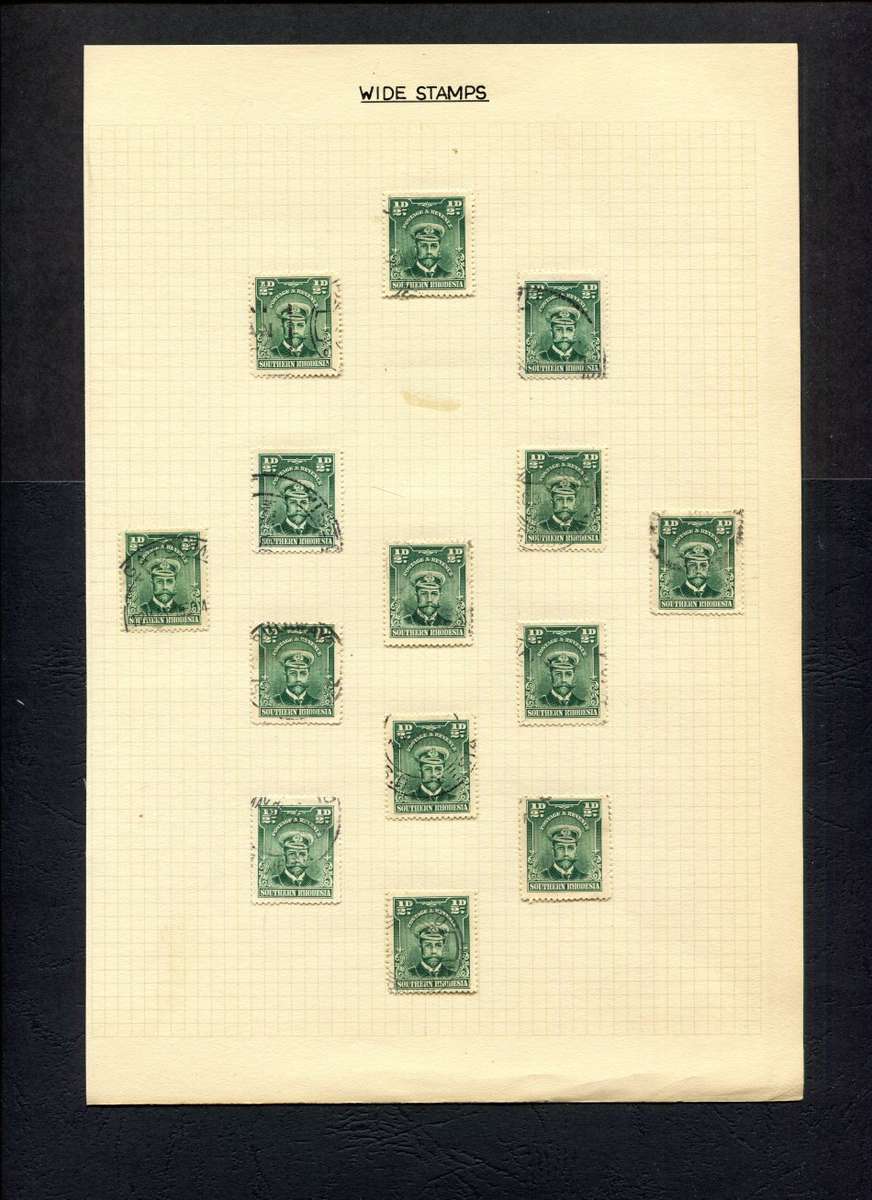 Southern Rhodesia  - 14 Stamps Mounted On Old Album Page