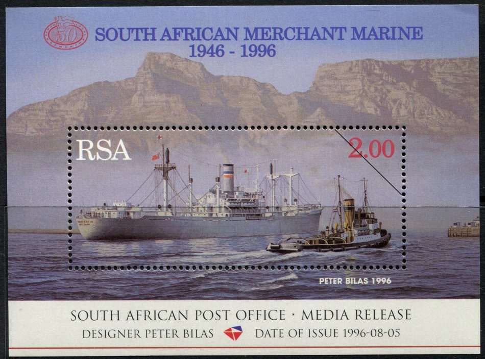 RSA - Ships - Miniature Sheet - Cinderella - Press Release - 1996 - MNH