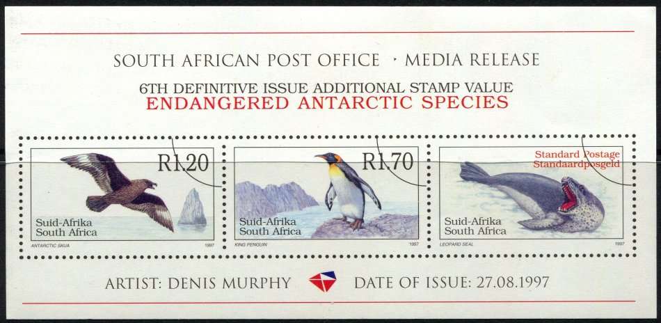 RSA - Wildlife -  Miniature Sheet - Cinderella - Press Release - 1997 - MNH
