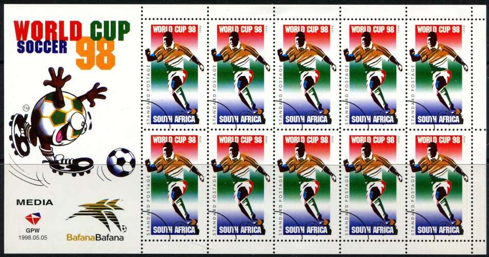 RSA - Sport -  Full Sheet of 10 - Cinderella - Press Release - 1998 - MNH
