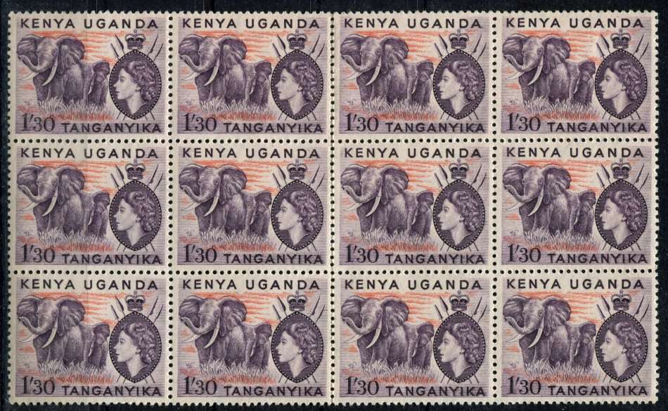 KUT - Block of 12 - 1954 - MNH