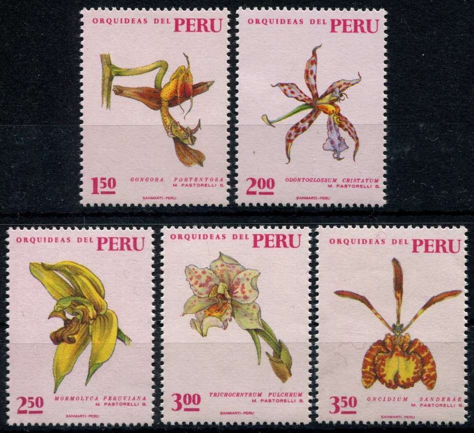 Peru - Flowers - 1971 - MNH - Some Bends