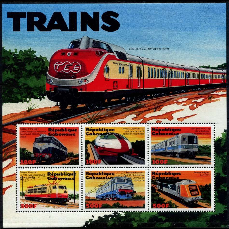 Gabon - Miniature Sheet - Transportation/Trains - 2000 - MNH